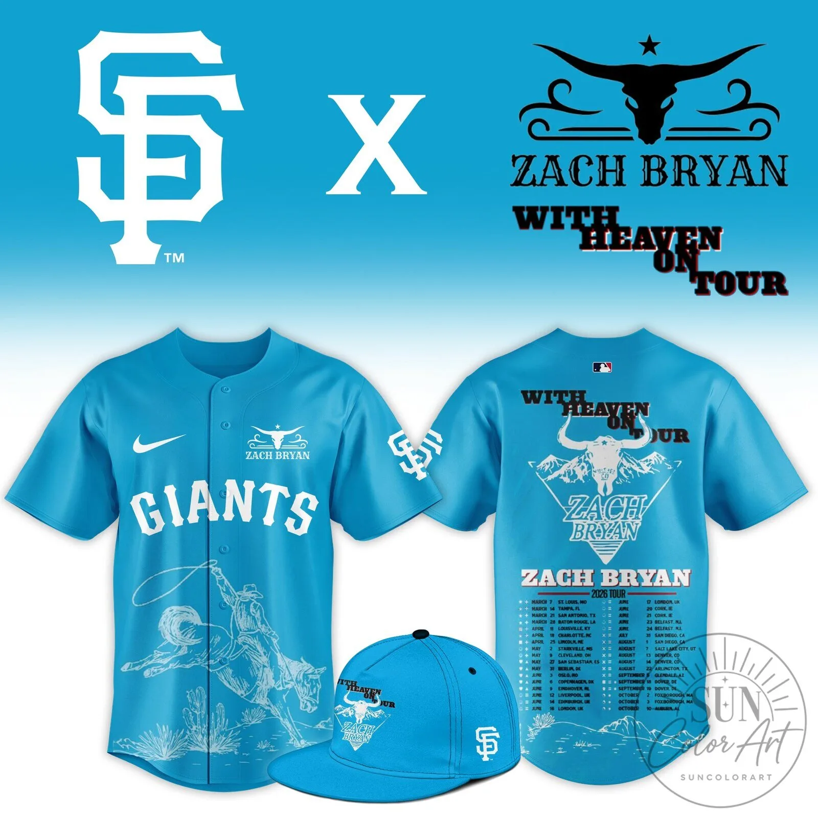 .SFG x Zach Bryan With Heaven On Tour Limited Jersey 2 .SFG x Zach Bryan With Heaven On Tour Limited Jersey