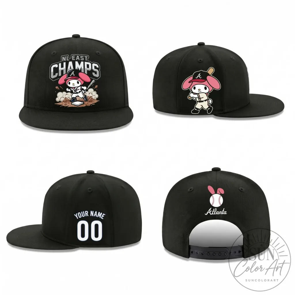 Atlanta Braves My Melody Baseball Personalized Snapback Cap Hat Atlanta Braves My Melody Baseball Personalized Snapback Cap Hat