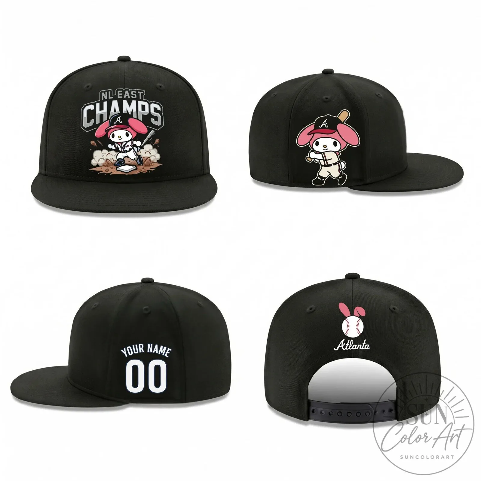 Atlanta Braves My Melody Baseball Personalized Snapback Cap Hat