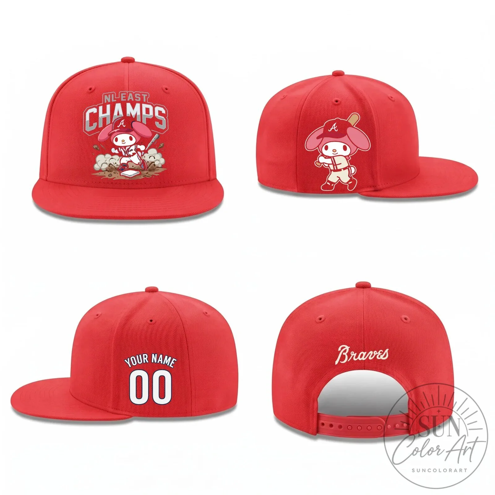 Atlanta Braves My Melody Baseball Personalized Snapback Cap Hat 11 Atlanta Braves My Melody Baseball Personalized Snapback Cap Hat