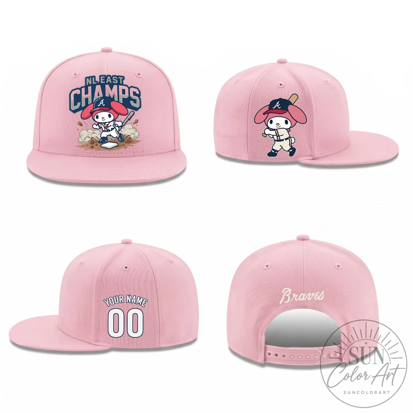 Atlanta Braves My Melody Baseball Personalized Snapback Cap Hat 13 Atlanta Braves My Melody Baseball Personalized Snapback Cap Hat