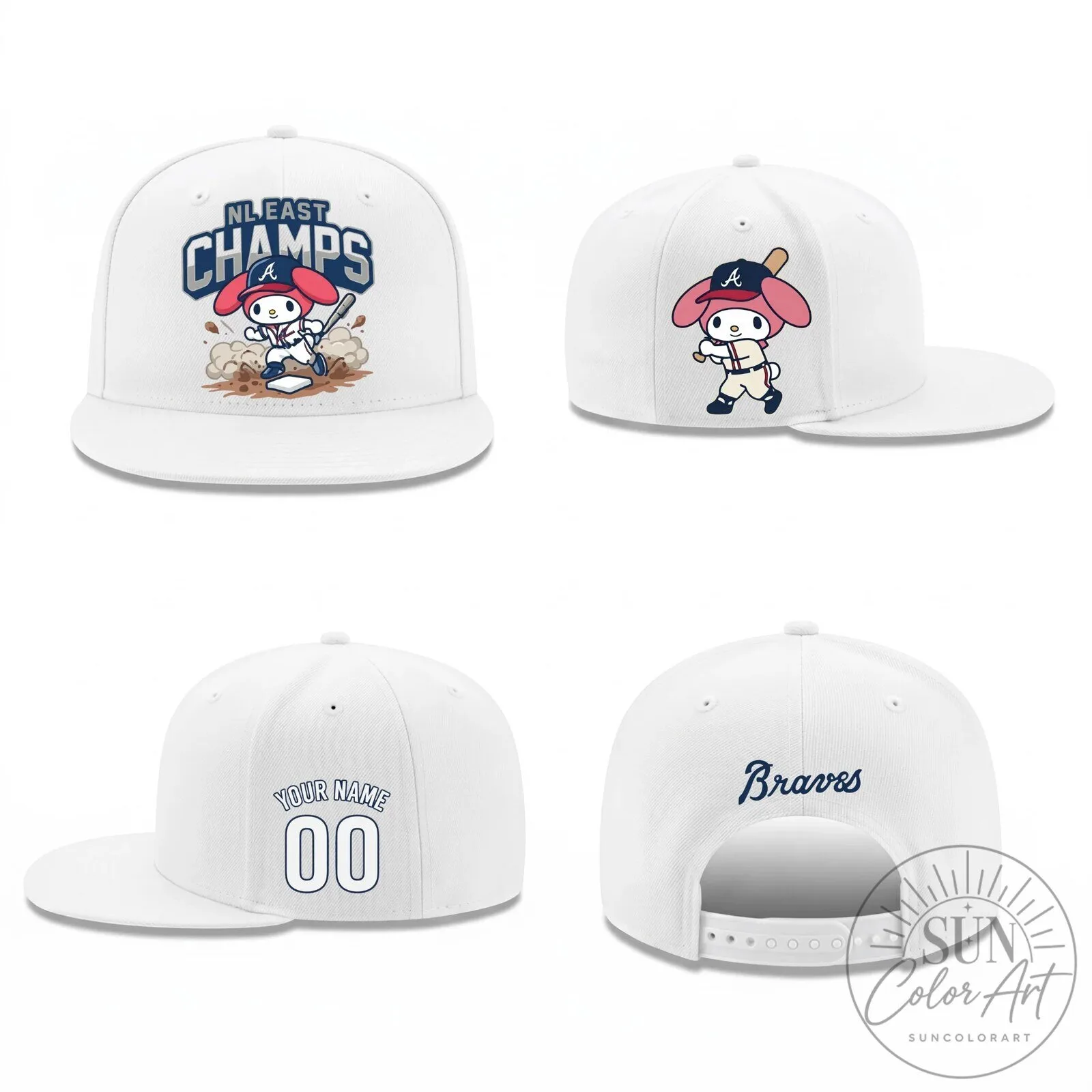 Atlanta Braves My Melody Baseball Personalized Snapback Cap Hat 15 Atlanta Braves My Melody Baseball Personalized Snapback Cap Hat