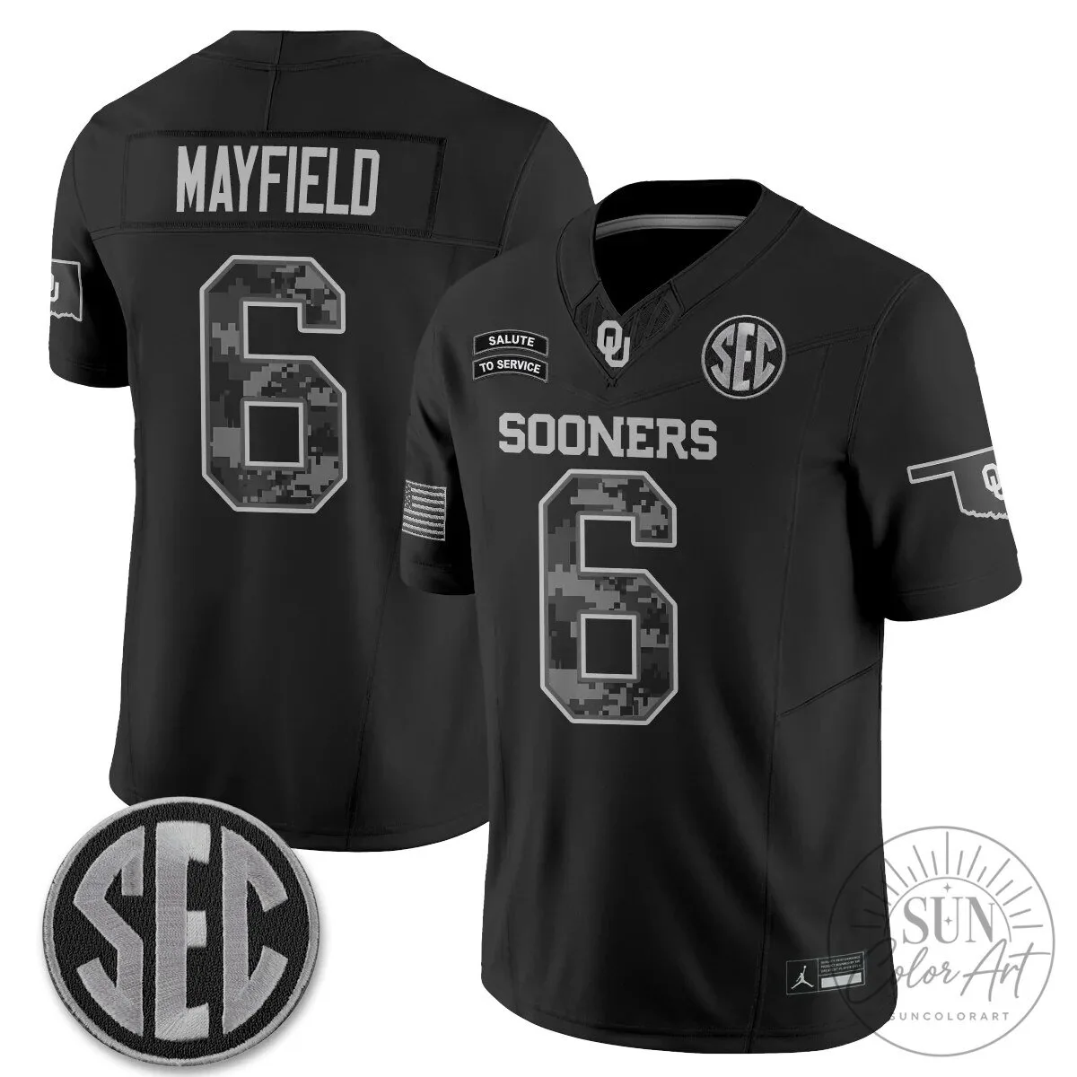 Oklahoma Sooners Mateer Number 10 Salute To Service Football Jersey 50 Oklahoma Sooners Mateer Number 10 Salute To Service Football Jersey