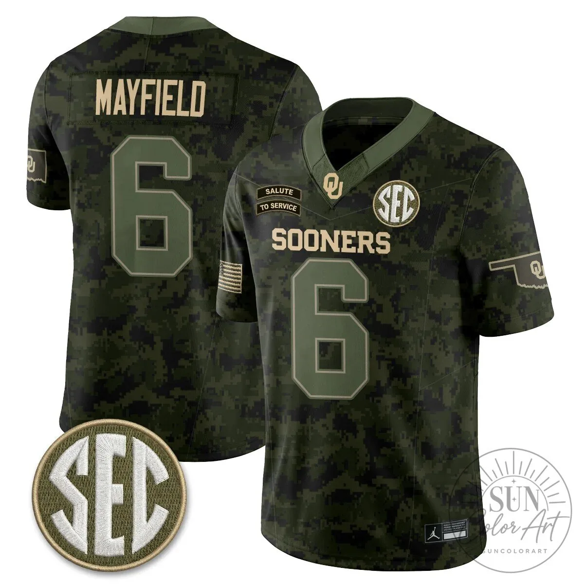 Oklahoma Sooners Mateer Number 10 Salute To Service Football Jersey 60 Oklahoma Sooners Mateer Number 10 Salute To Service Football Jersey