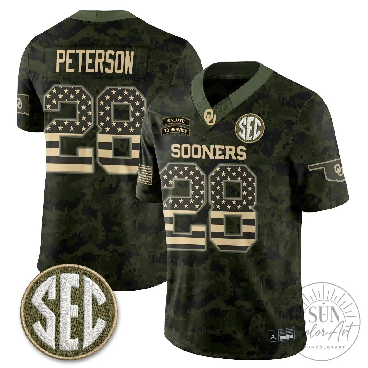 Oklahoma Sooners Mateer Number 10 Salute To Service Football Jersey 81 Oklahoma Sooners Mateer Number 10 Salute To Service Football Jersey