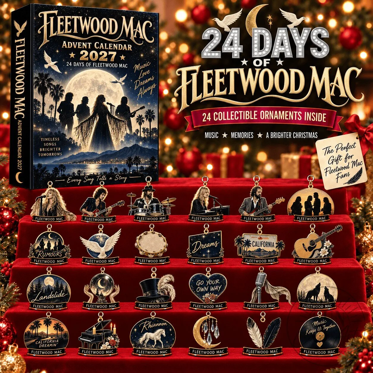 Fleetwood Mac 2027 Advent Calendar with 24 Collectible Christmas Ornaments