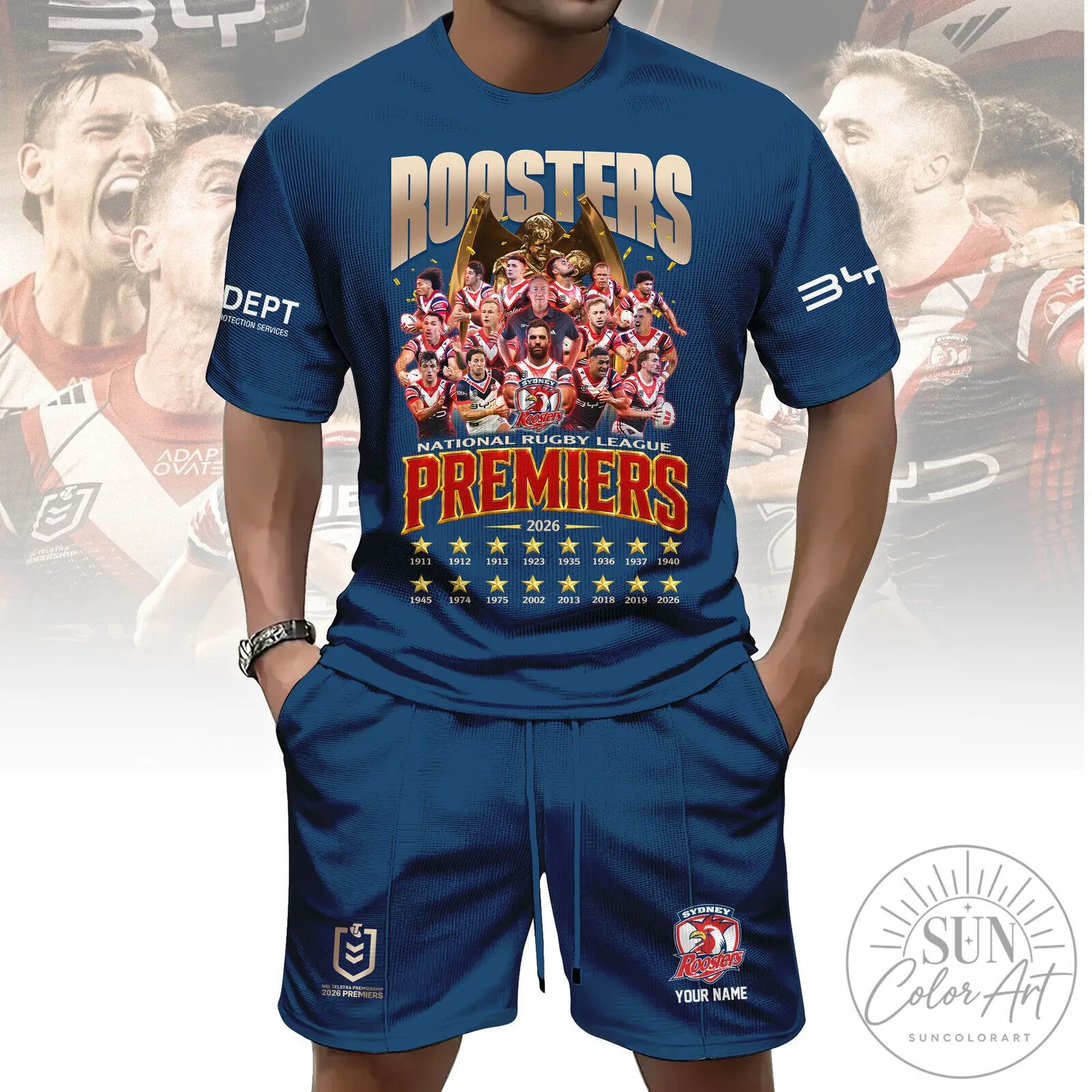 Sydney Roosters National Rugby League Premiers 2026 Commemorative T-Shirt 2 Sydney Roosters National Rugby League Premiers 2026 Commemorative T-Shirt