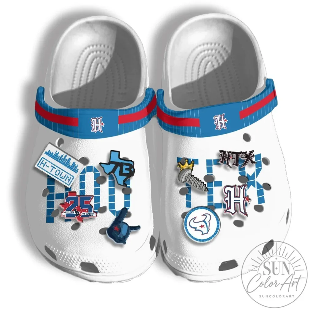 Houston Texans Football Team Fan Crocs Shoes with Charms Houston Texans Football Team Fan Crocs Shoes with Charms