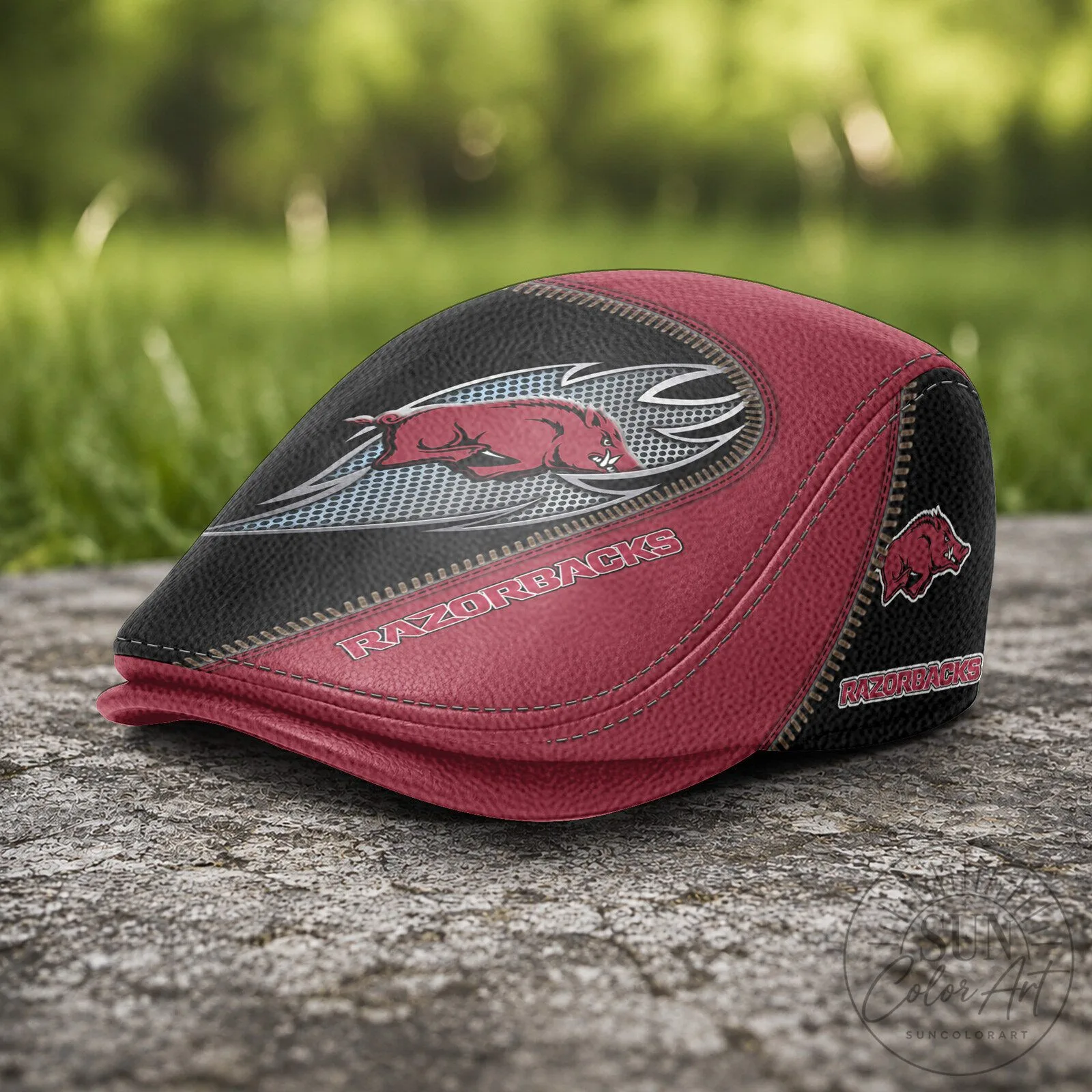 Arkansas Razorbacks NCAA Team Logo Flat Cap Hat 9 Arkansas Razorbacks NCAA Team Logo Flat Cap Hat