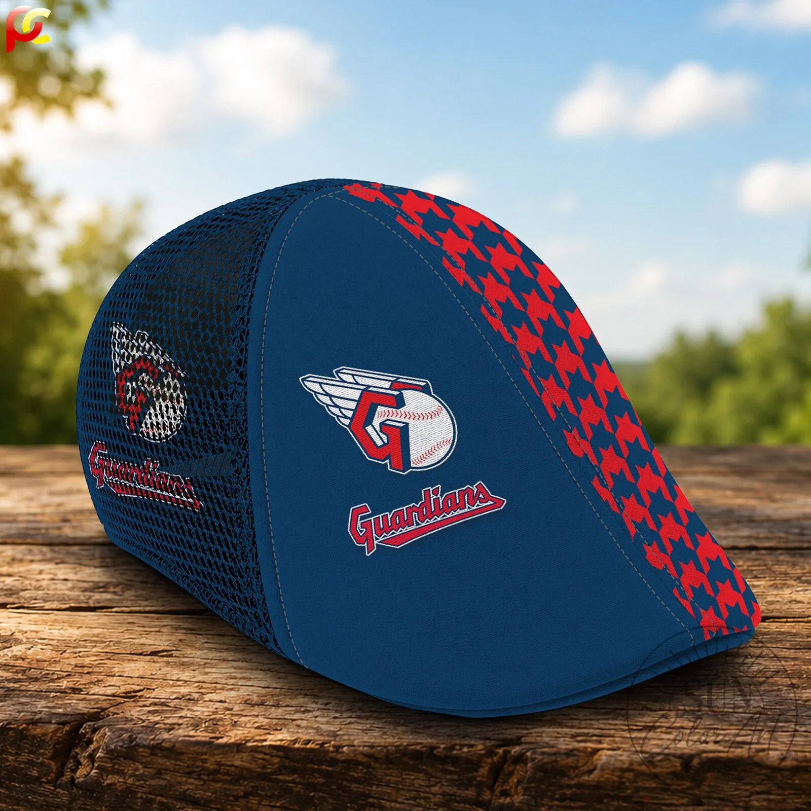 Cleveland Guardians Houndstooth Pattern Custom Name Golf Cap Hat 9 Cleveland Guardians Houndstooth Pattern Custom Name Golf Cap Hat