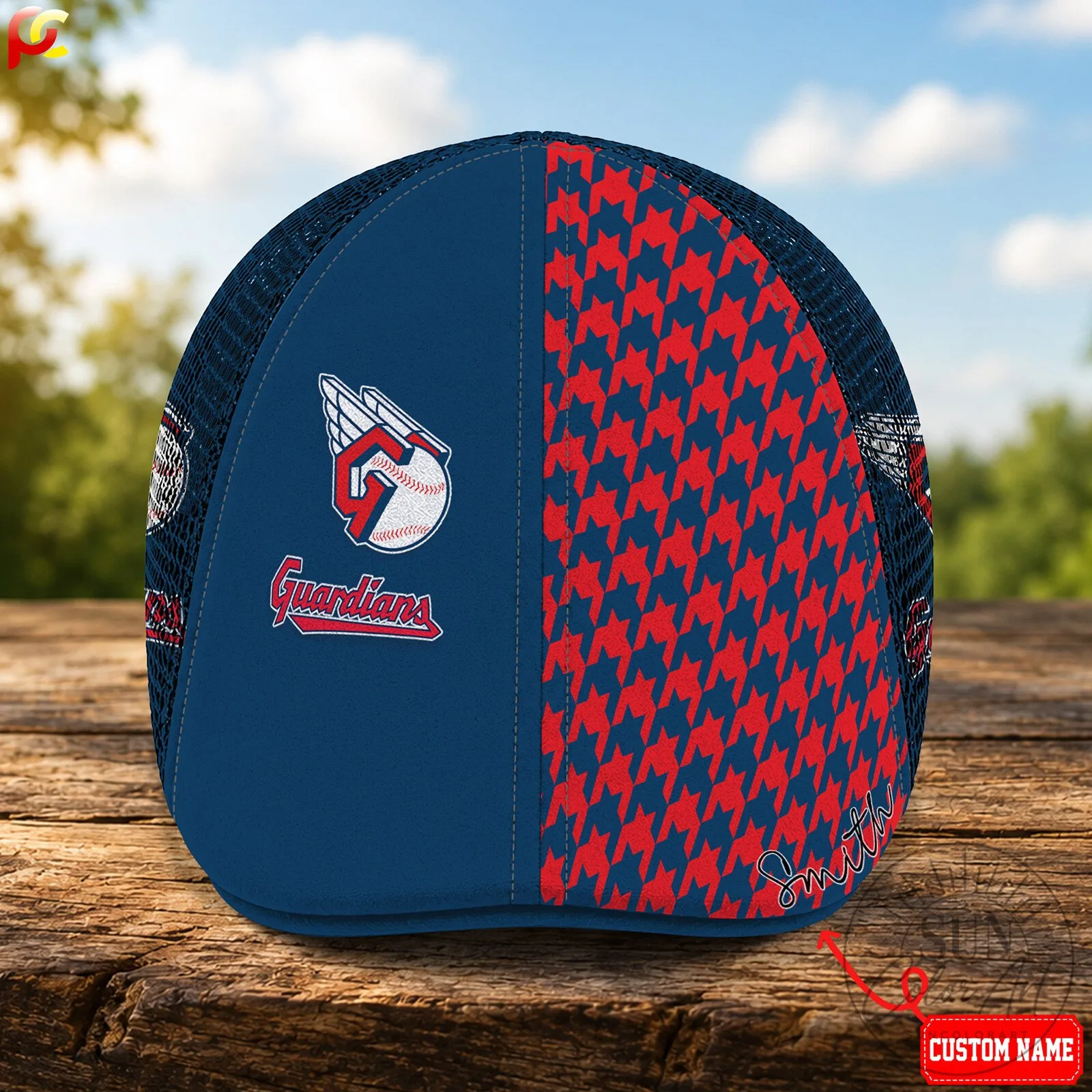 Cleveland Guardians Houndstooth Pattern Custom Name Golf Cap Hat 10 Cleveland Guardians Houndstooth Pattern Custom Name Golf Cap Hat