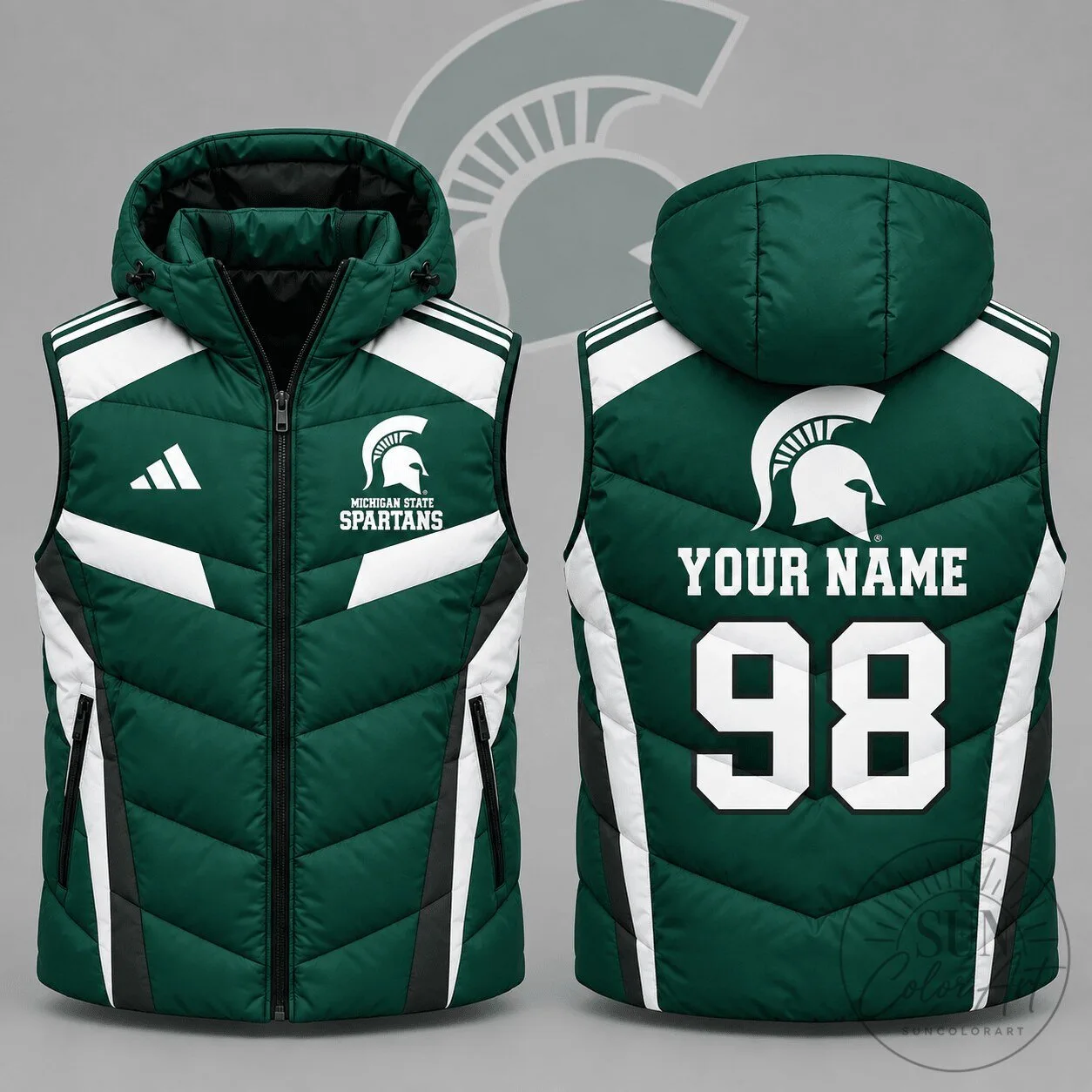 Michigan State Spartans Personalized Team Spirit Hooded Vest