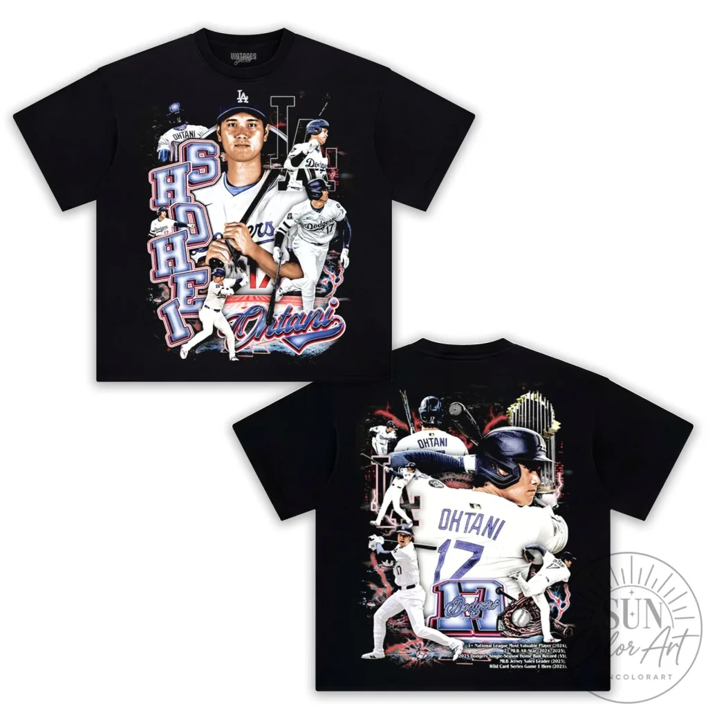 Graphic Tee of Los Angeles Dodgers Star Shohei Ohtani Graphic Tee of Los Angeles Dodgers Star Shohei Ohtani