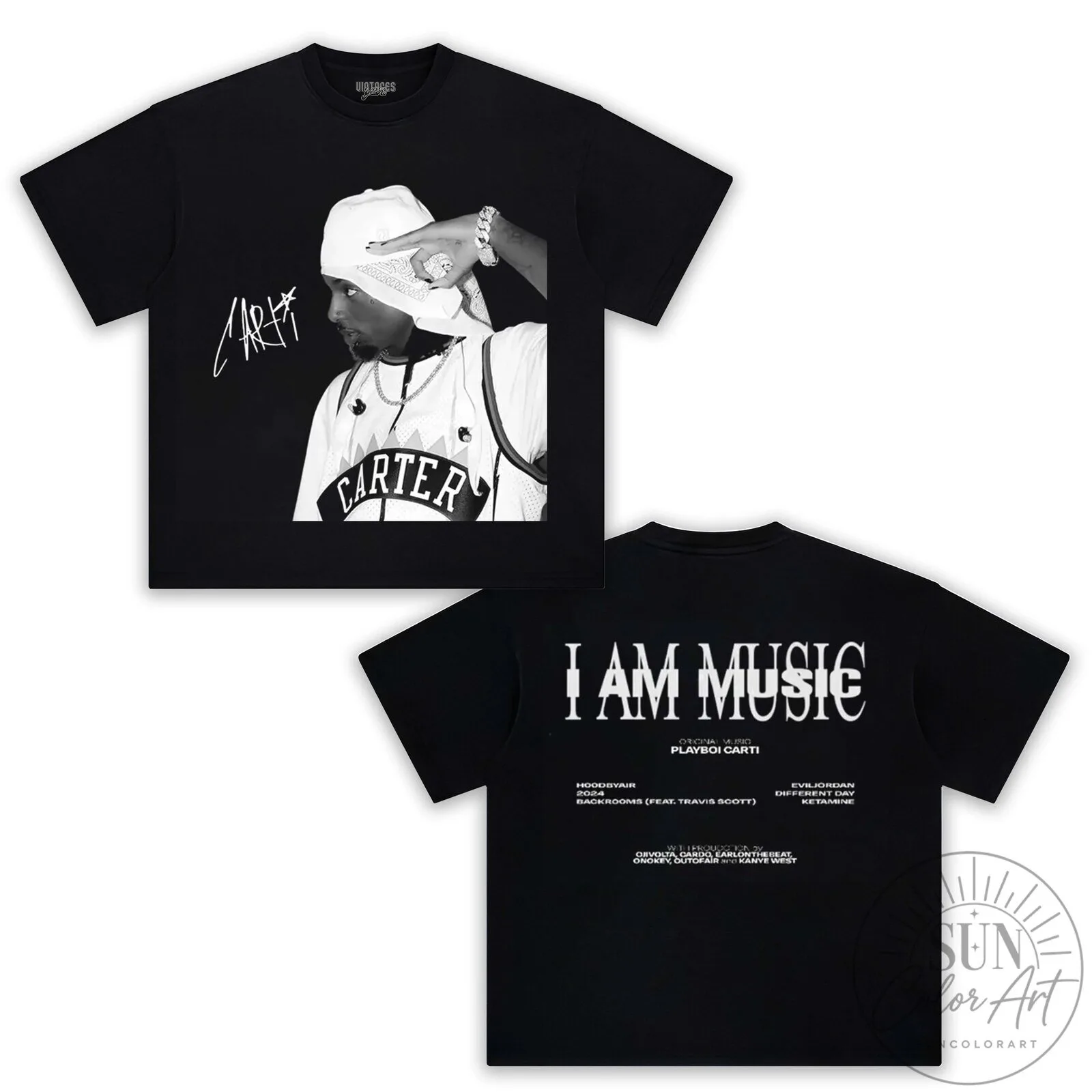 Playboi Carti I Am Music Album Cover Black Graphic T-Shirt