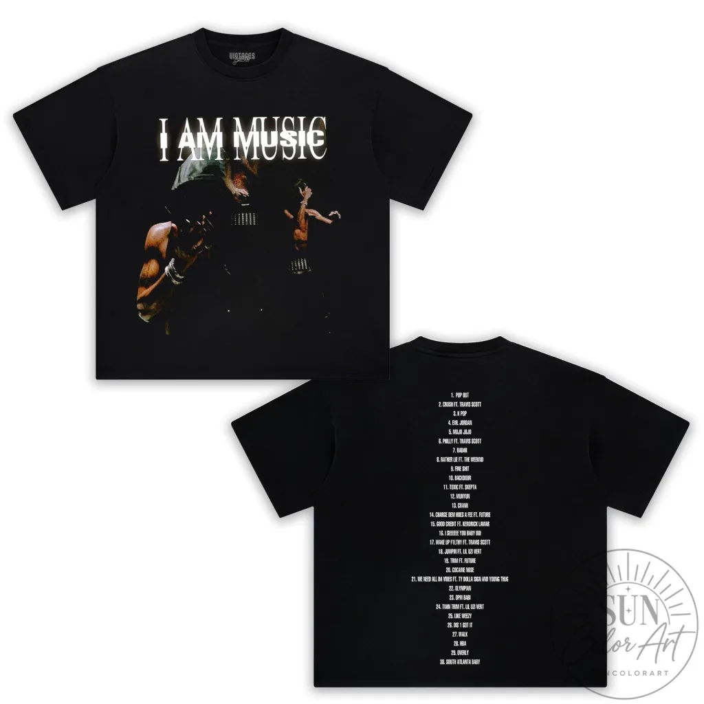 Playboi Carti I Am Music Album Tracklist Black T-Shirt Playboi Carti I Am Music Album Tracklist Black T-Shirt