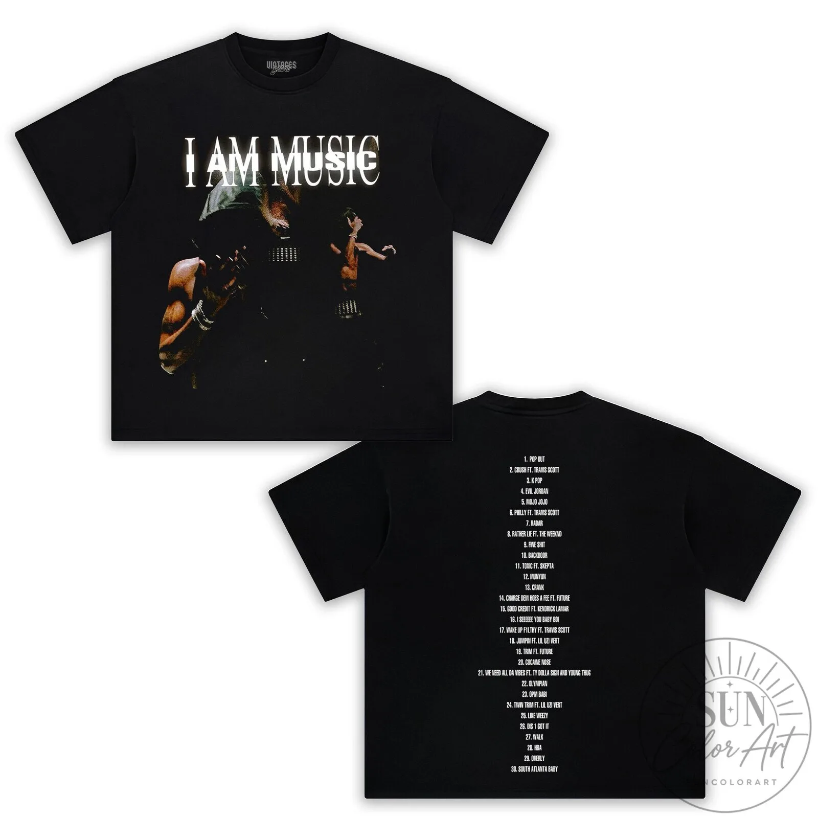 Playboi Carti I Am Music Album Tracklist Black T-Shirt
