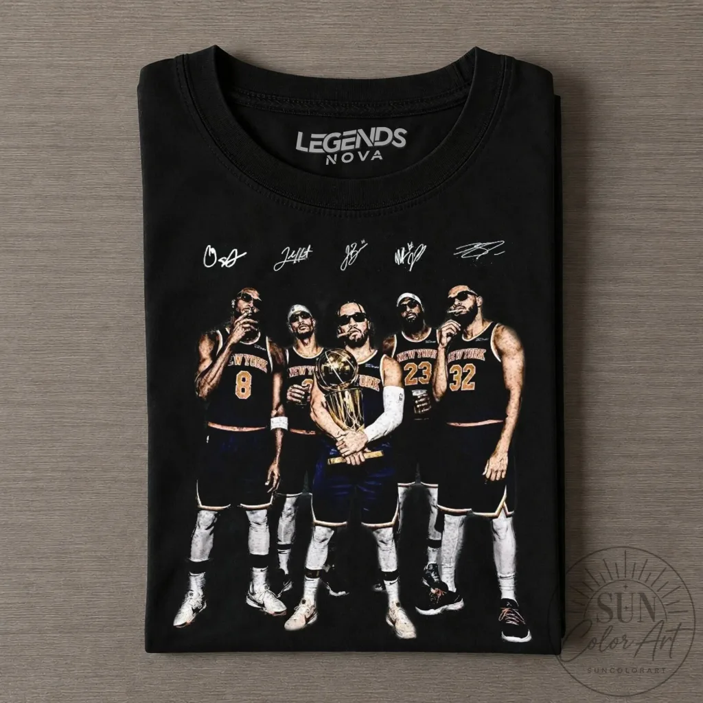 New York Knicks Basketball Legends Team Graphic T-Shirt New York Knicks Basketball Legends Team Graphic T-Shirt