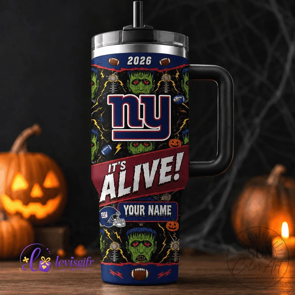 New York Giants Halloween Frankenstein Monster Personalized Tumbler 40oz New York Giants Halloween Frankenstein Monster Personalized Tumbler 40oz