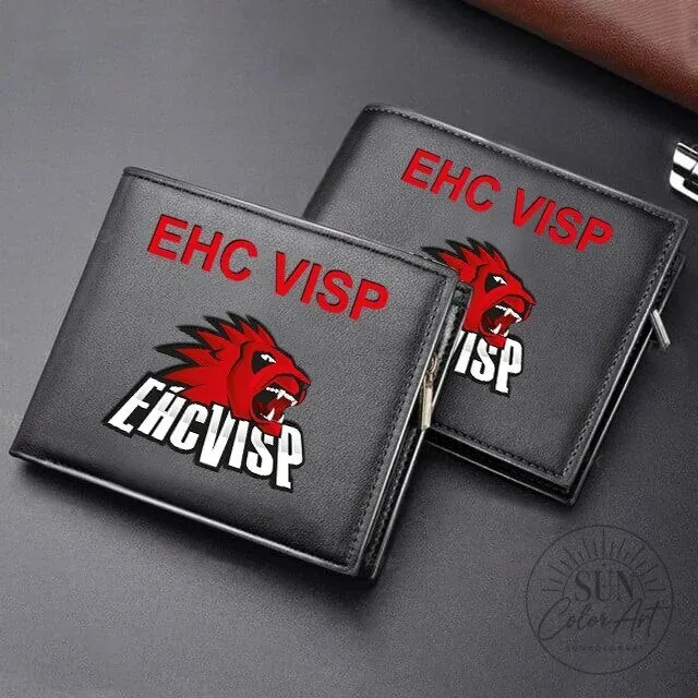 EHC Visp Ice Hockey Team Logo Black Leather Wallet