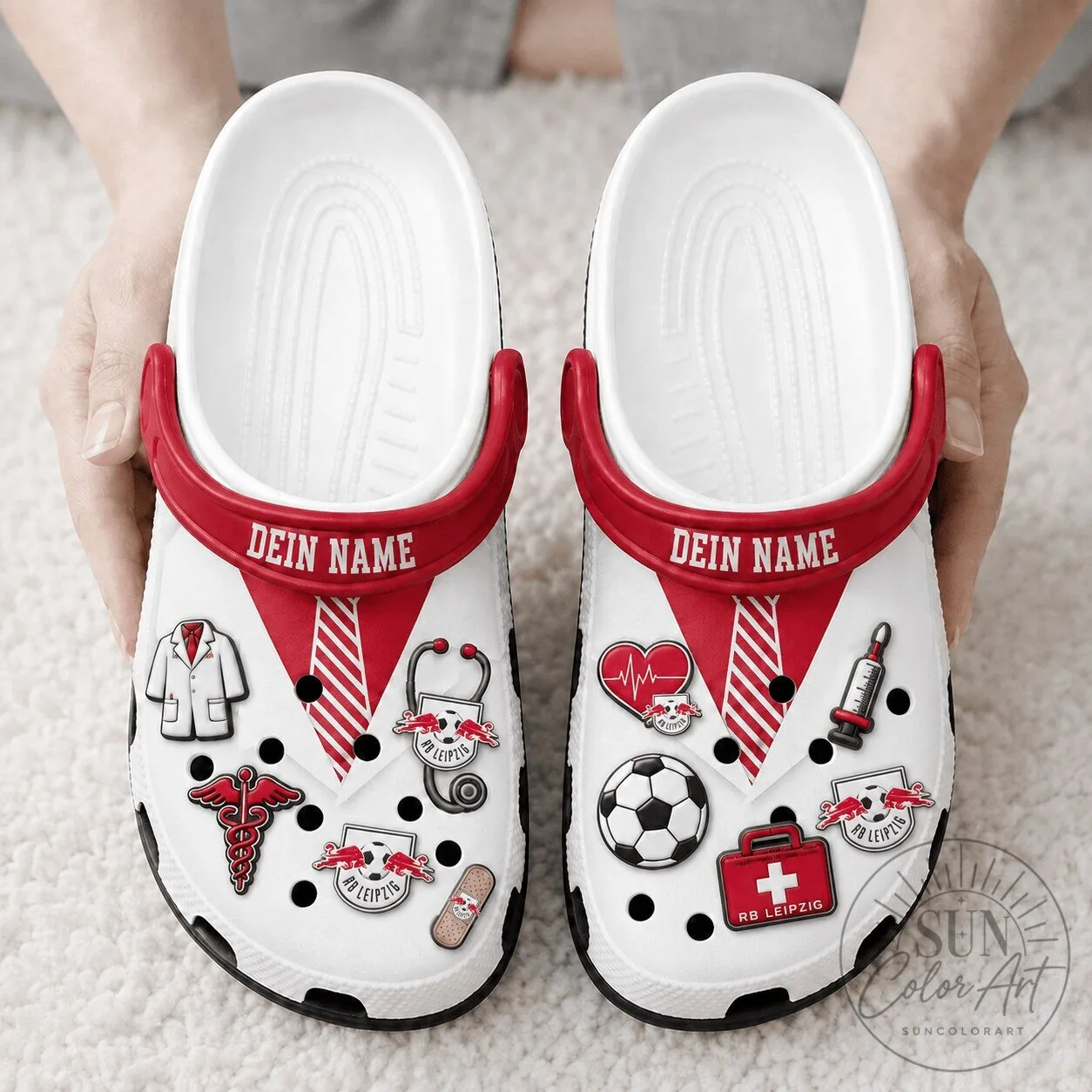 RB Leipzig Bundesliga Soccer Team Custom Name Doctor Clogs