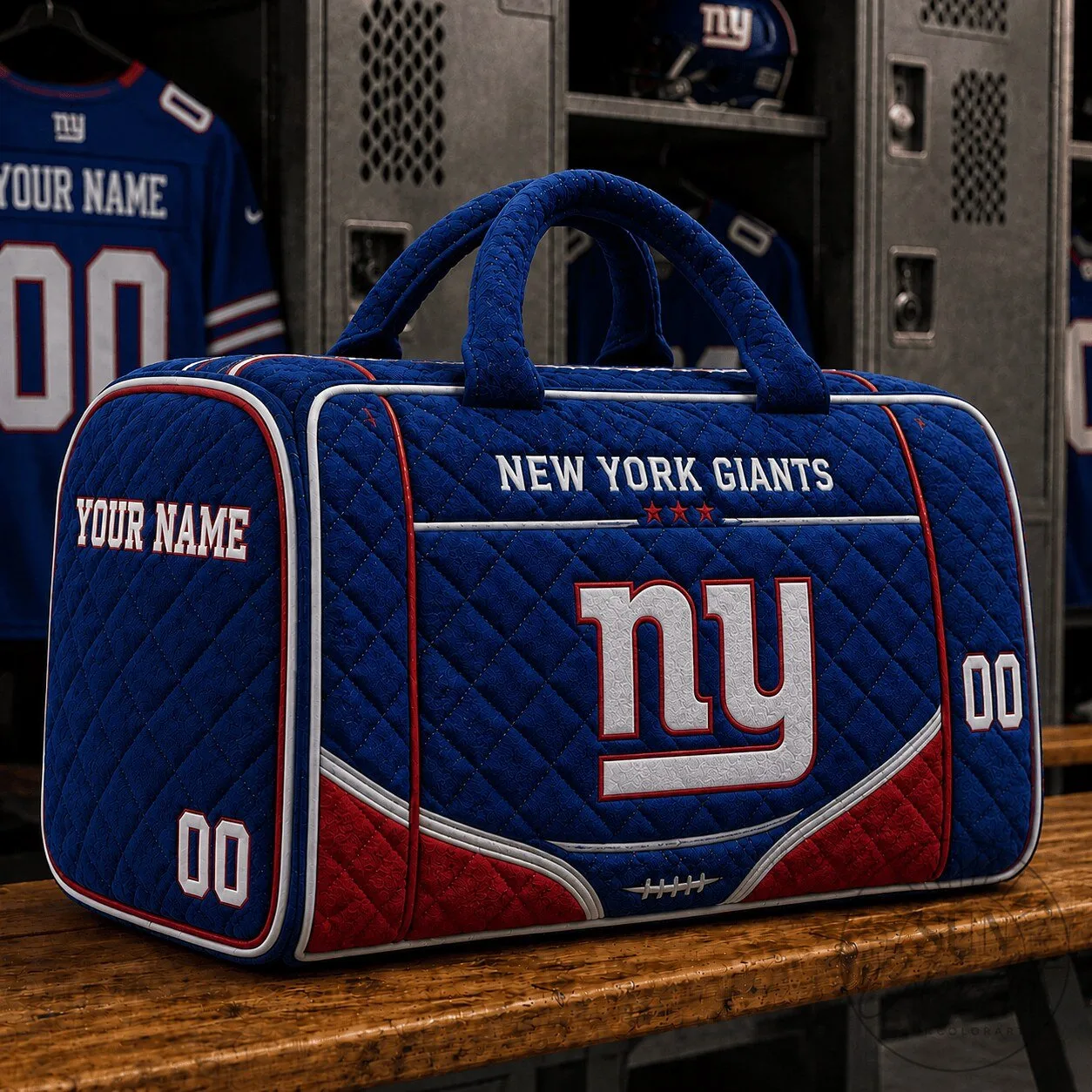 New York Giants NFL Football Personalized Quilted Duffle Bag