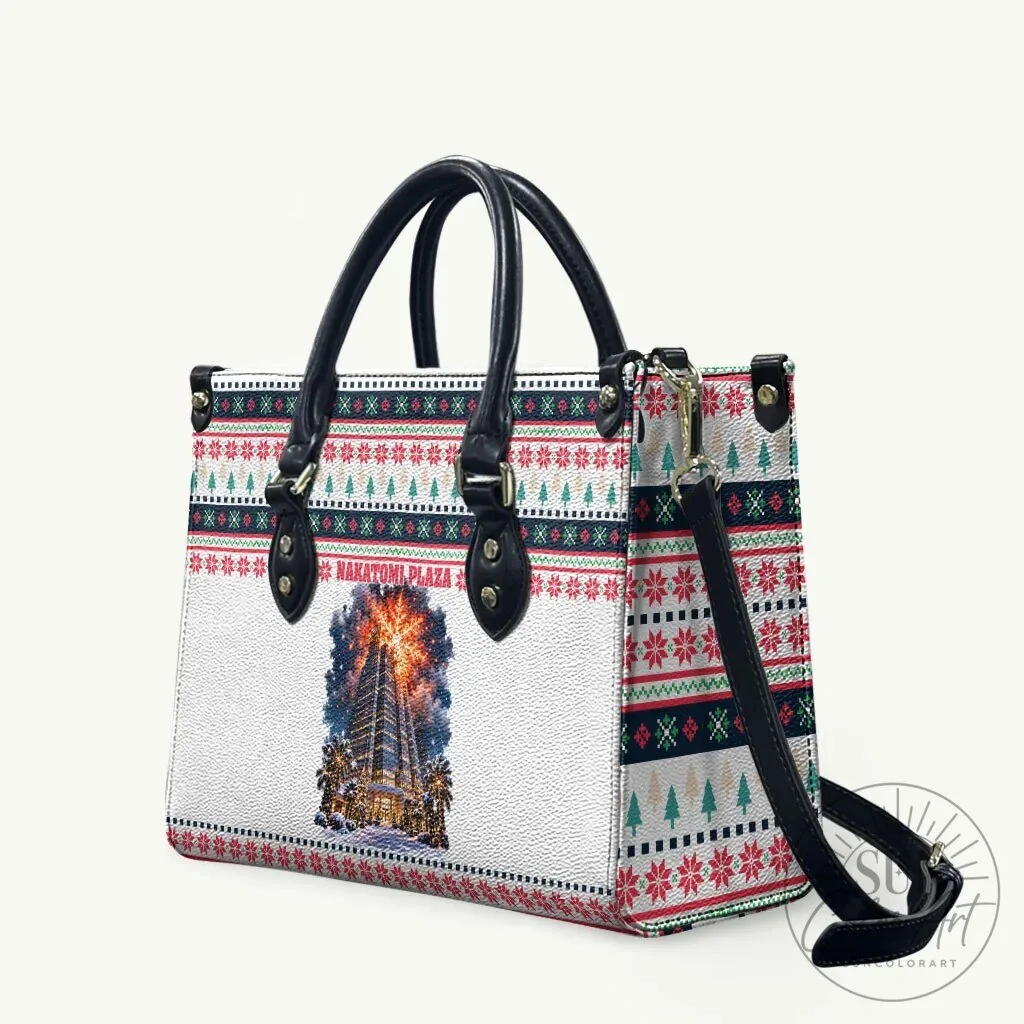 Nakatomi Plaza Christmas Explosion Ugly Sweater Pattern Handbag