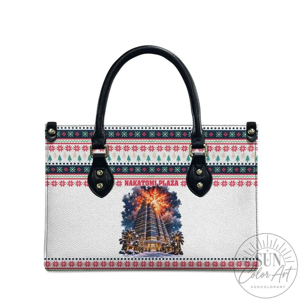 Nakatomi Plaza Christmas Explosion Ugly Sweater Pattern Handbag 11 Nakatomi Plaza Christmas Explosion Ugly Sweater Pattern Handbag