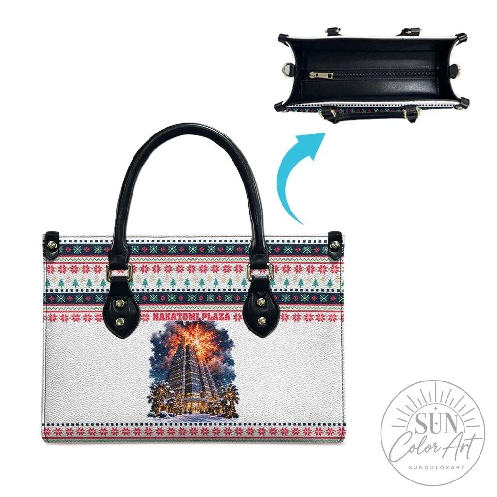 Nakatomi Plaza Christmas Explosion Ugly Sweater Pattern Handbag 12 Nakatomi Plaza Christmas Explosion Ugly Sweater Pattern Handbag