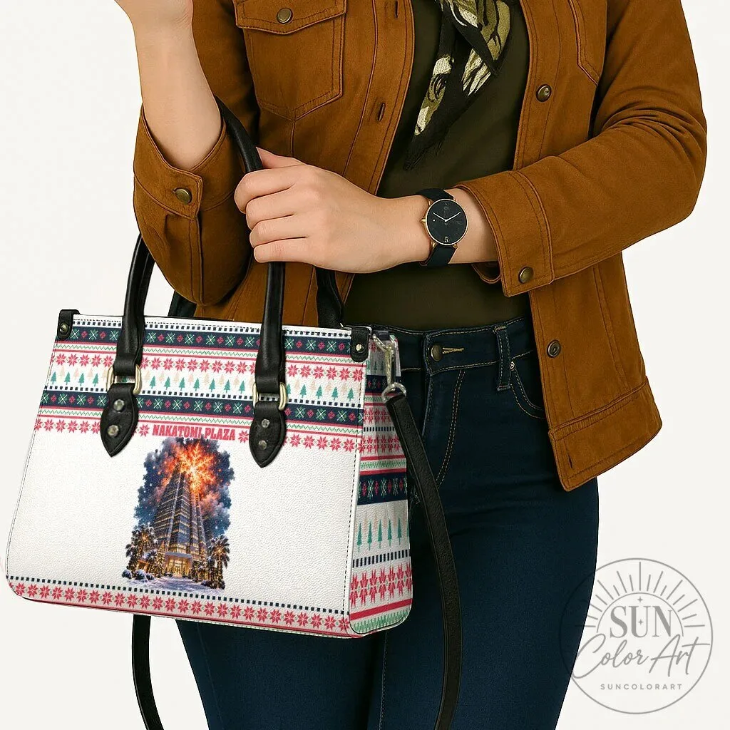 Nakatomi Plaza Christmas Explosion Ugly Sweater Pattern Handbag 14 Nakatomi Plaza Christmas Explosion Ugly Sweater Pattern Handbag