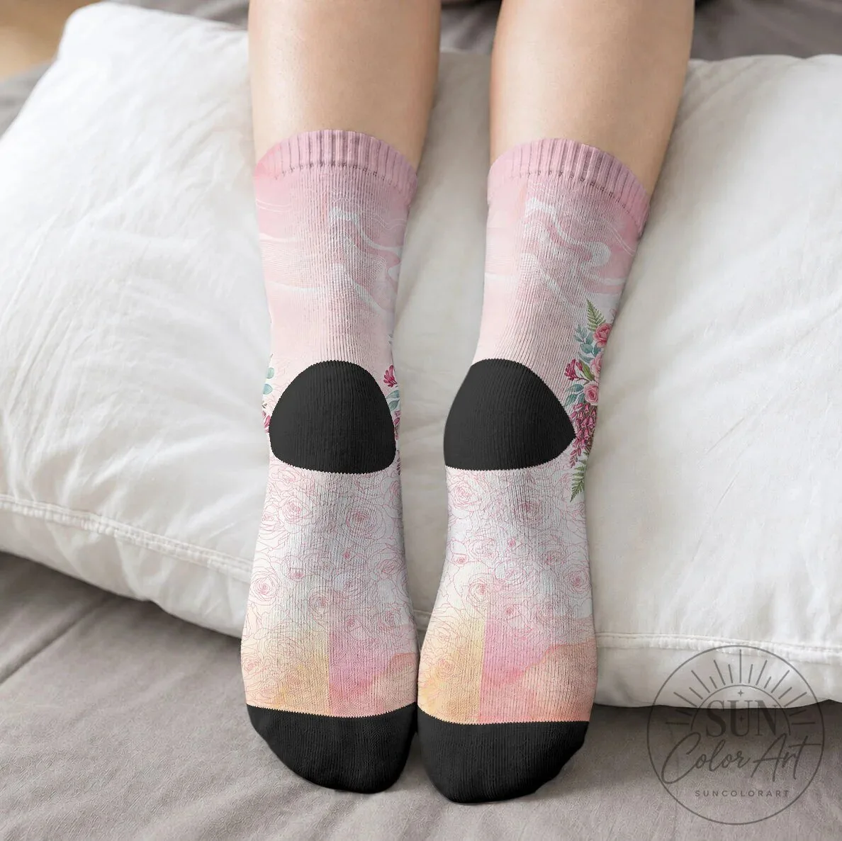 Melbourne Horse Floral Saddle Crew Socks Pink Rose Waxflower Flowers 8 Melbourne Horse Floral Saddle Crew Socks Pink Rose Waxflower Flowers