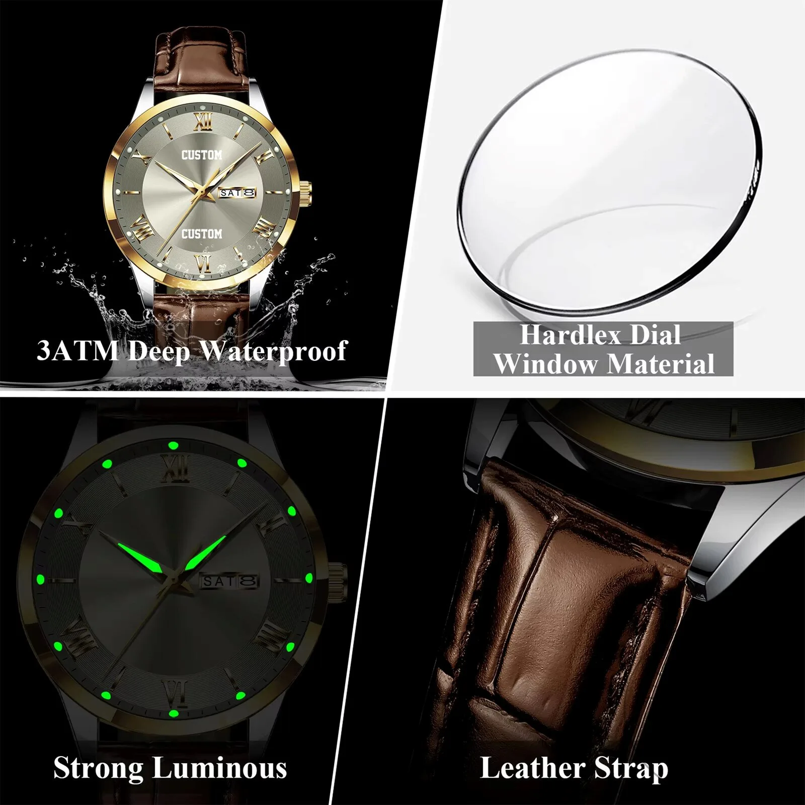 Audi Logo Personalized Custom Name Elegant Fashion Design Leather Men's Watch 24 Audi Logo Personalized Custom Name Elegant Fashion Design Leather Men