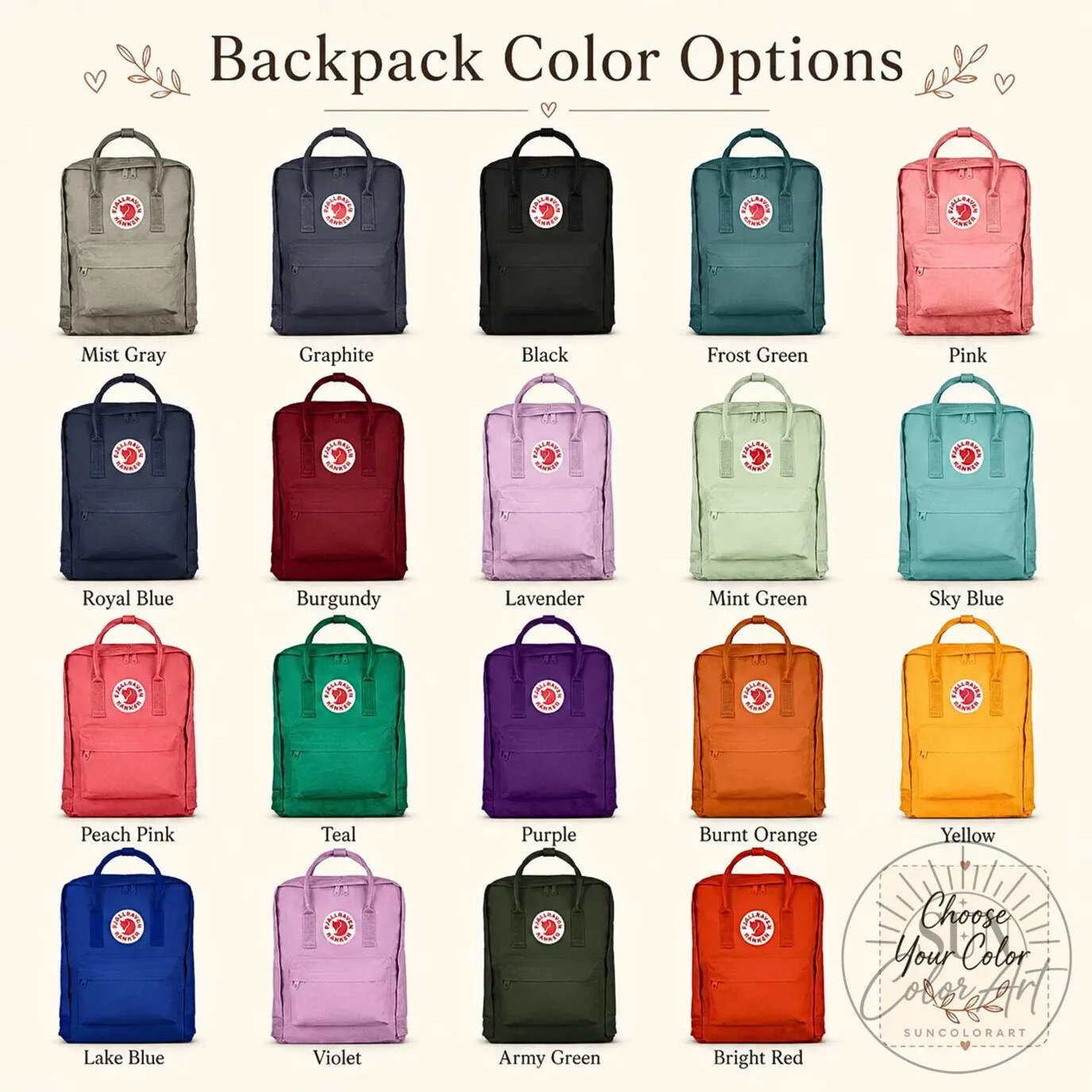 Hello Kitty Embroidered Fjallraven Kanken Backpack for Girls and Women 10 Hello Kitty Embroidered Fjallraven Kanken Backpack for Girls and Women