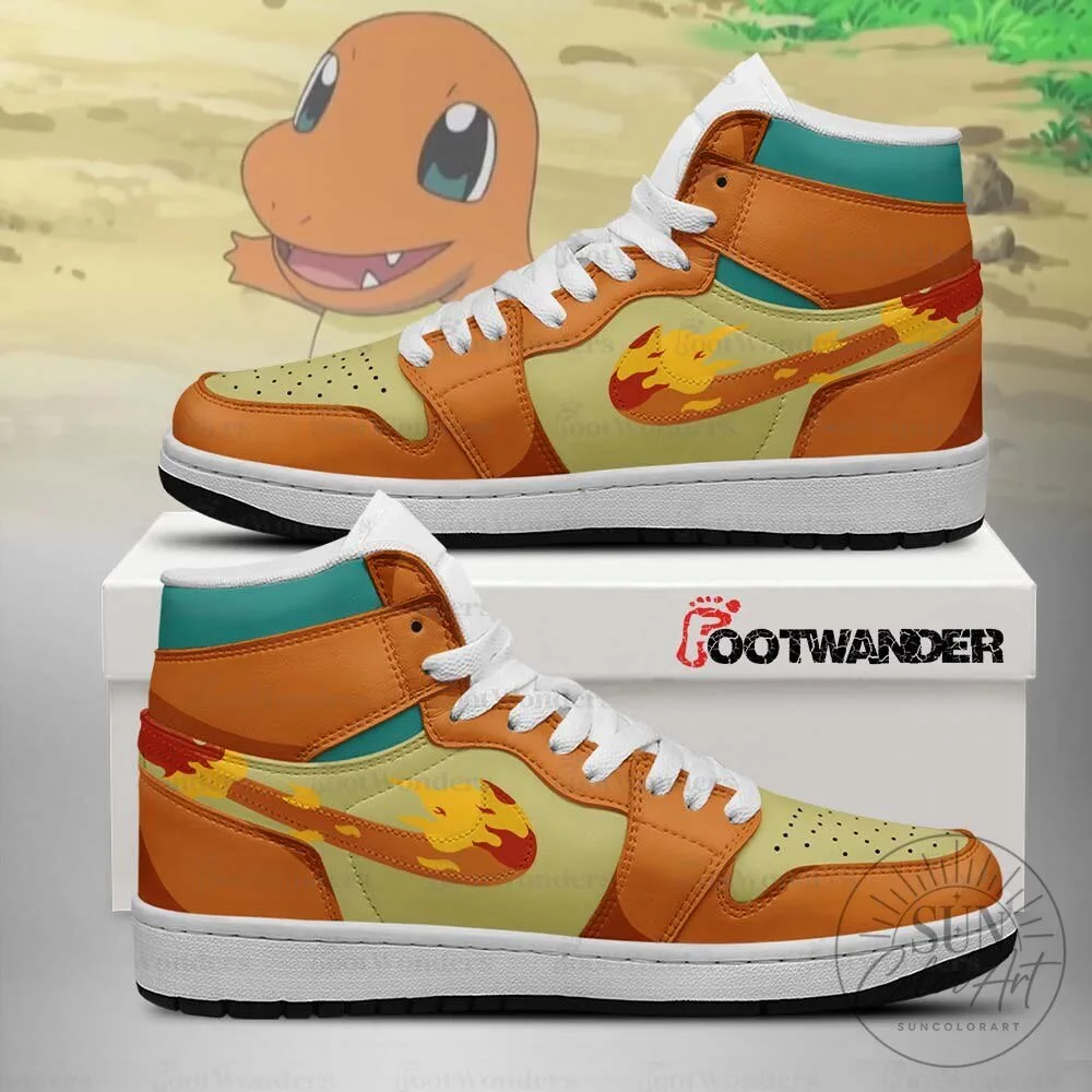Charmander Pokemon Anime Character High Top Sneakers