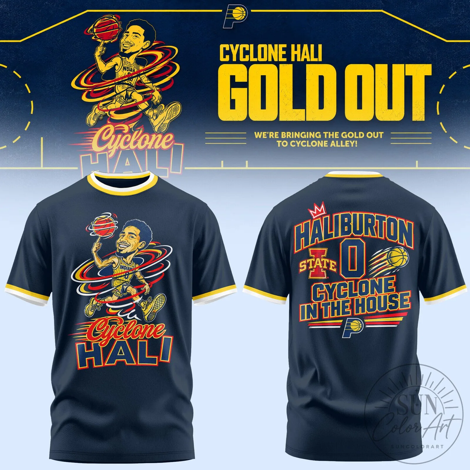 Tyrese Haliburton Cyclone Gold Out Indiana Basketball T-Shirt