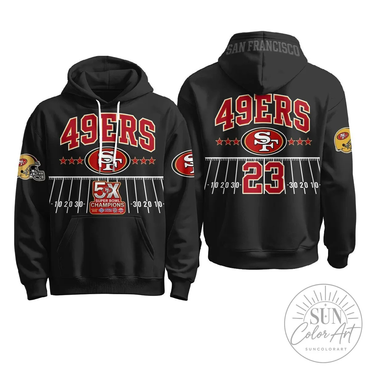 San Francisco 49ers Super Bowl Champions Black Football Hoodie