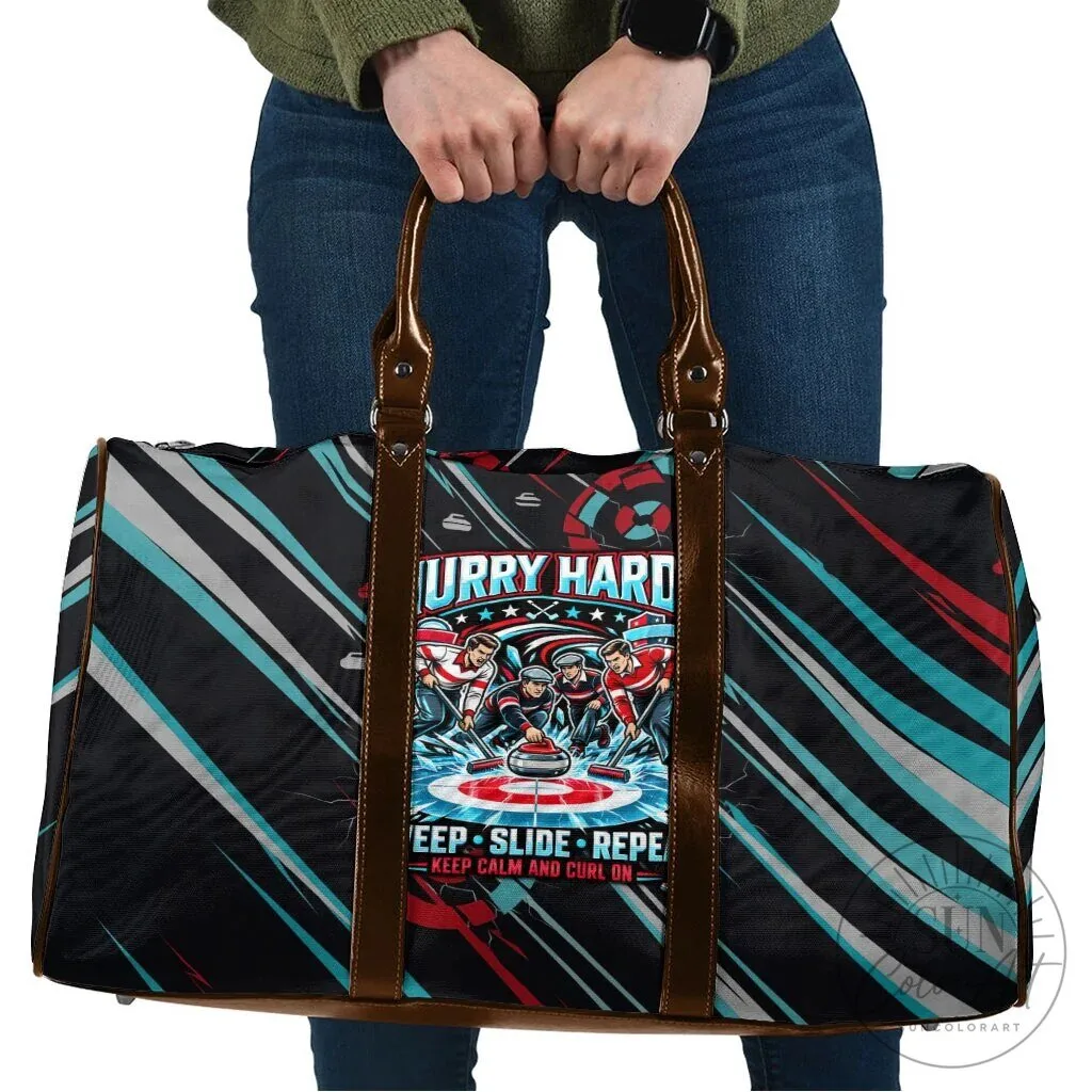 Curling My House My Rules Hurry Hard Sweep Slide Repeat Sports Travel Bag