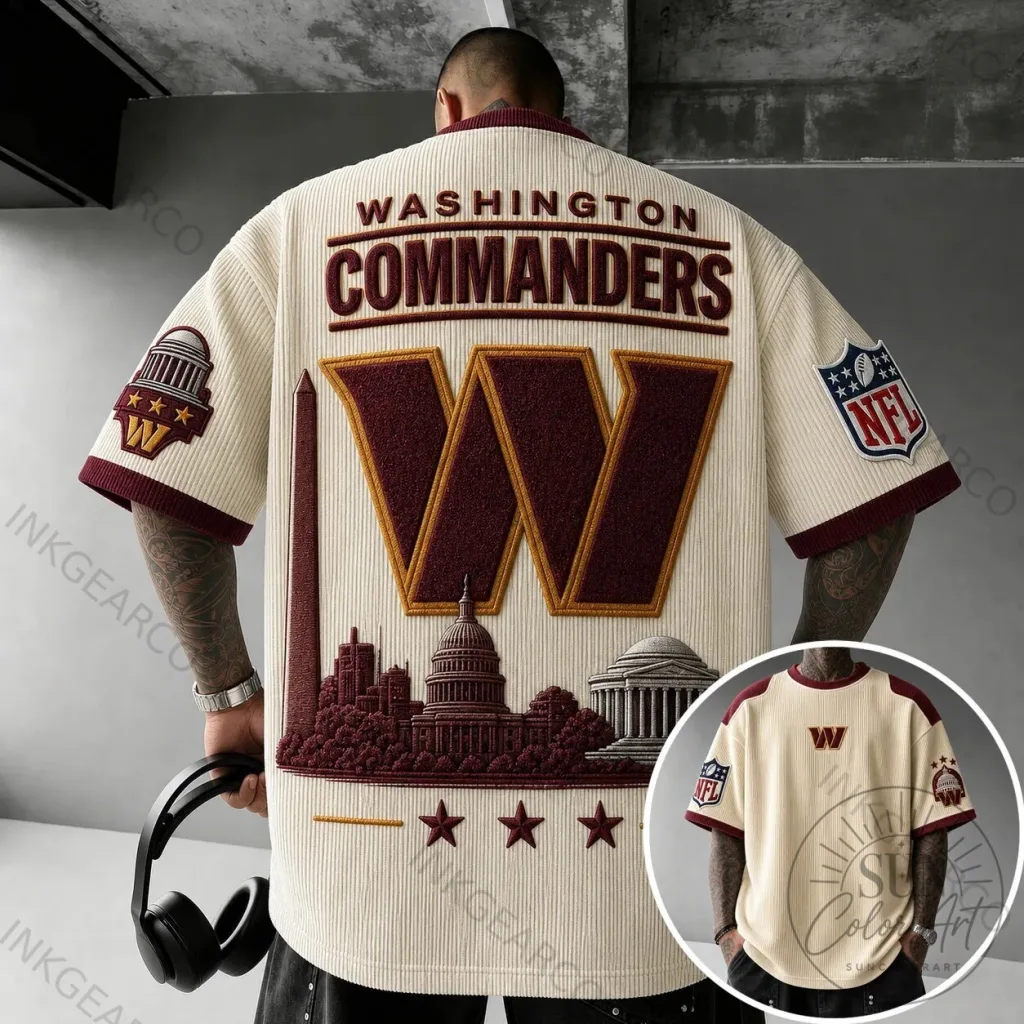 Washington Commanders National Football League Embroidered Short-Sleeve Shirt Washington Commanders National Football League Embroidered Short-Sleeve Shirt