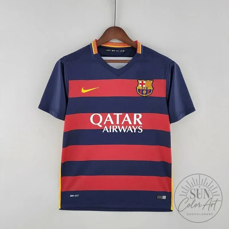 Barcelona Football Club 2015-2016 Home Retro Soccer Jersey