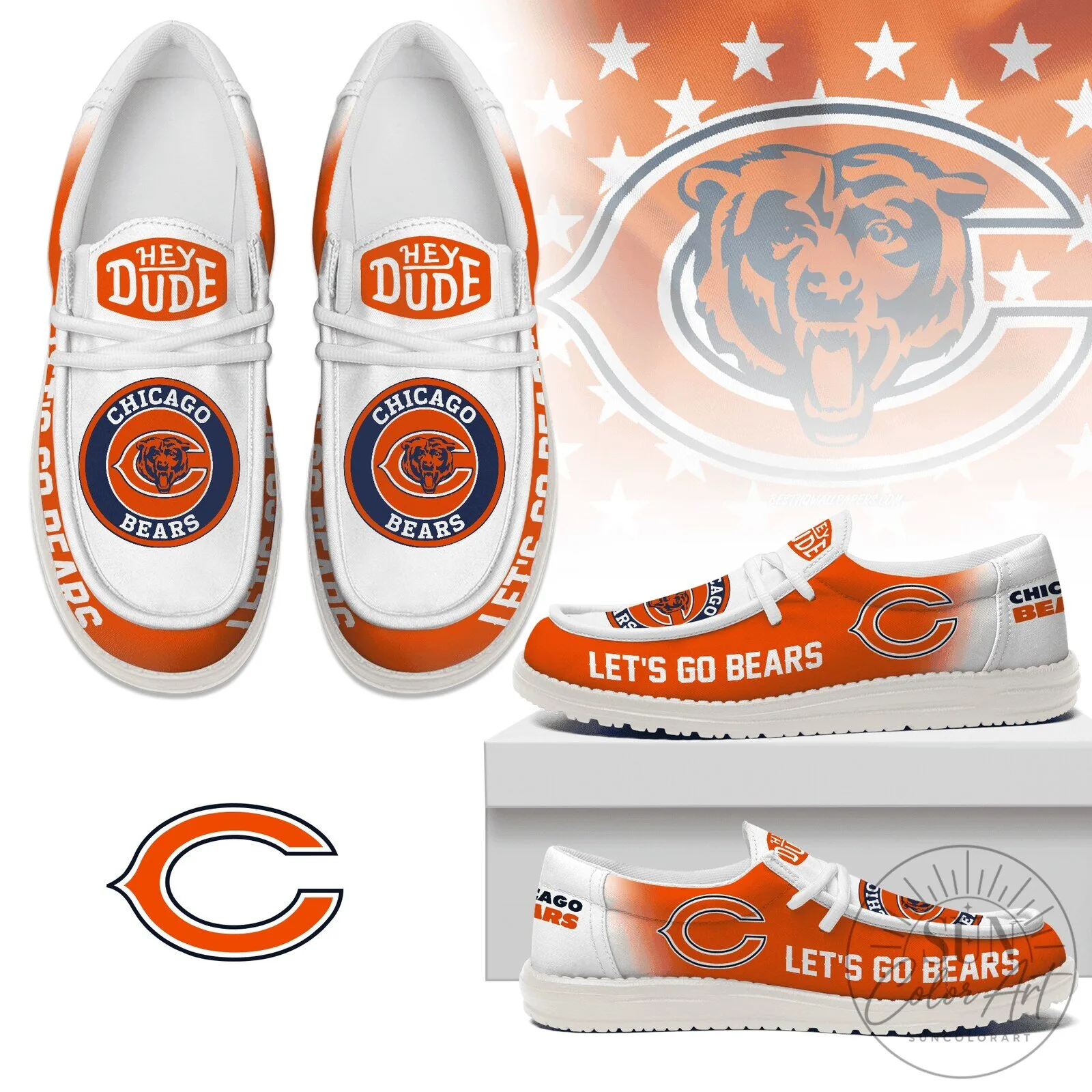 Chicago Bears NFL Football Team Logo Custom Loafer Shoes for Men and Women
