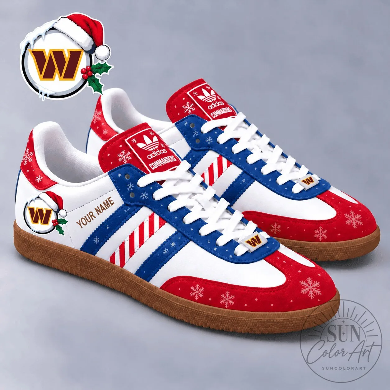 Washington Commanders Christmas Holiday Samba Shoes