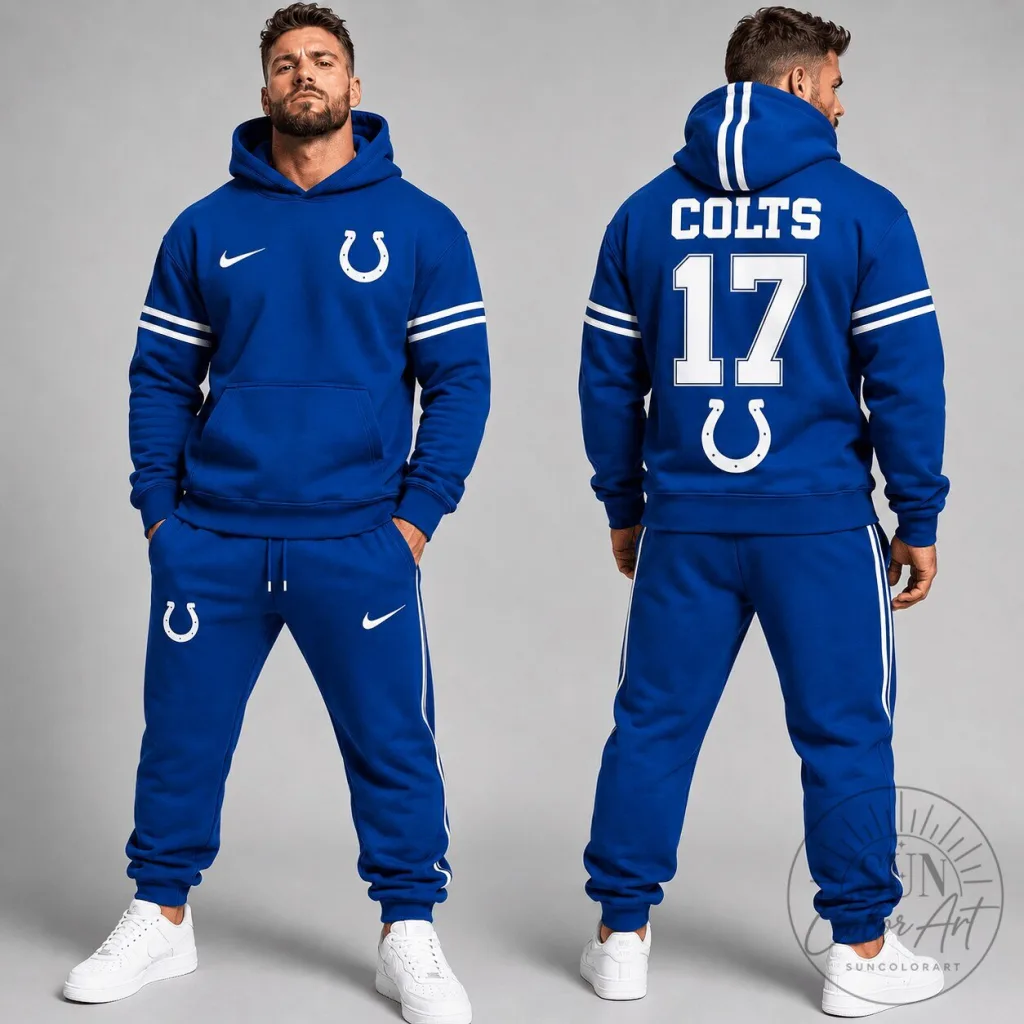Indianapolis Colts Nike Team Logo Custom Name Number Hoodie and Jogger Set Indianapolis Colts Nike Team Logo Custom Name Number Hoodie and Jogger Set