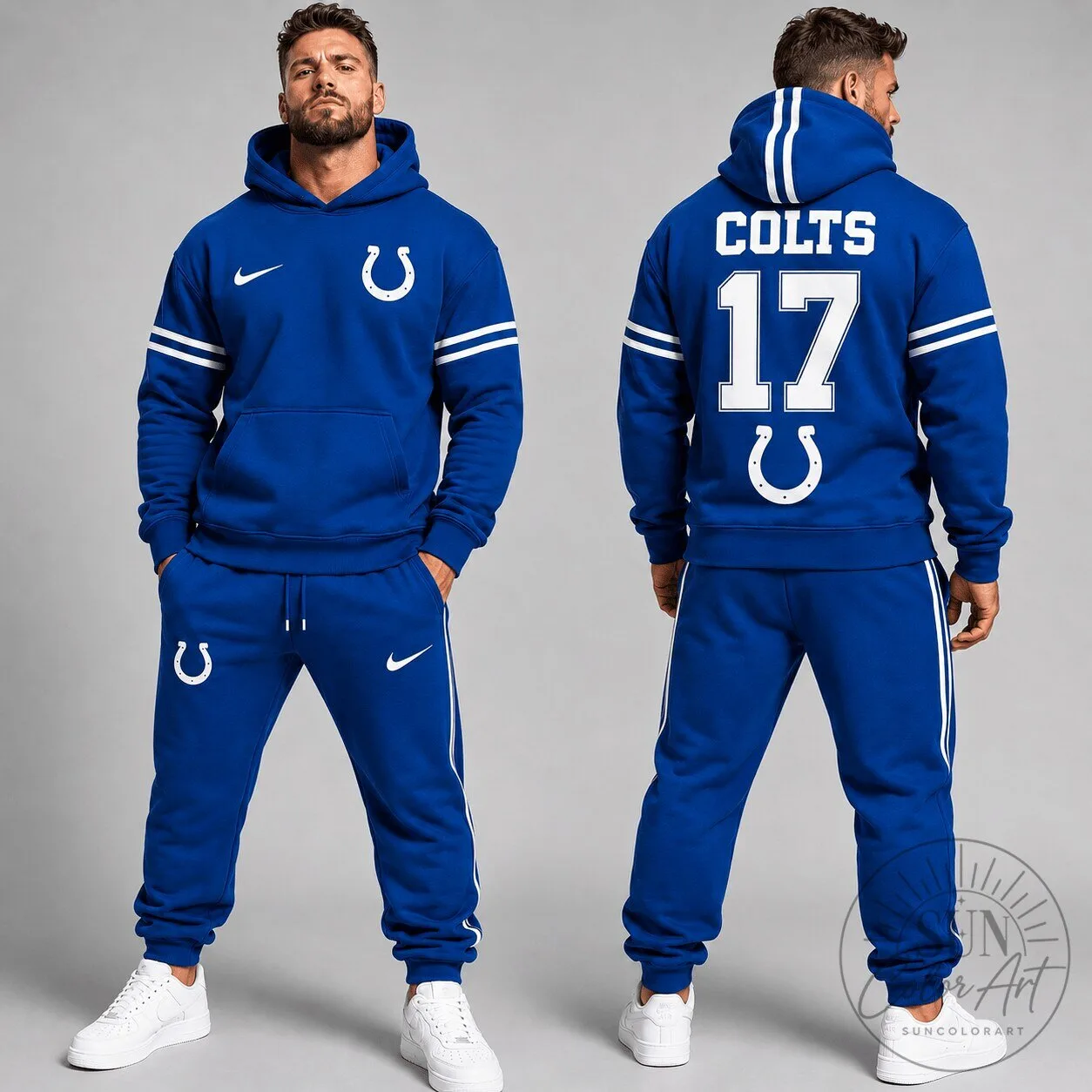 Indianapolis Colts Nike Team Logo Custom Name Number Hoodie and Jogger Set 2 Indianapolis Colts Nike Team Logo Custom Name Number Hoodie and Jogger Set