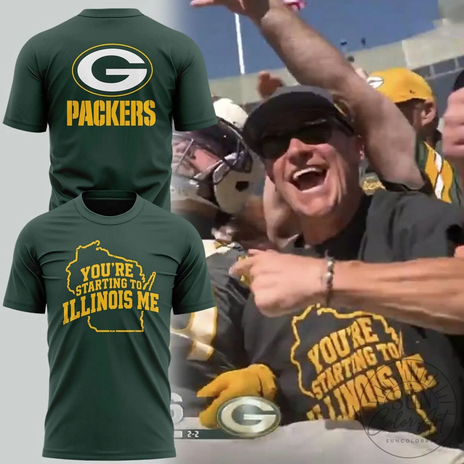 Green Bay Packers You're Starting To Illinois Me Funny Football T-Shirt 2 Green Bay Packers You're Starting To Illinois Me Funny Football T-Shirt