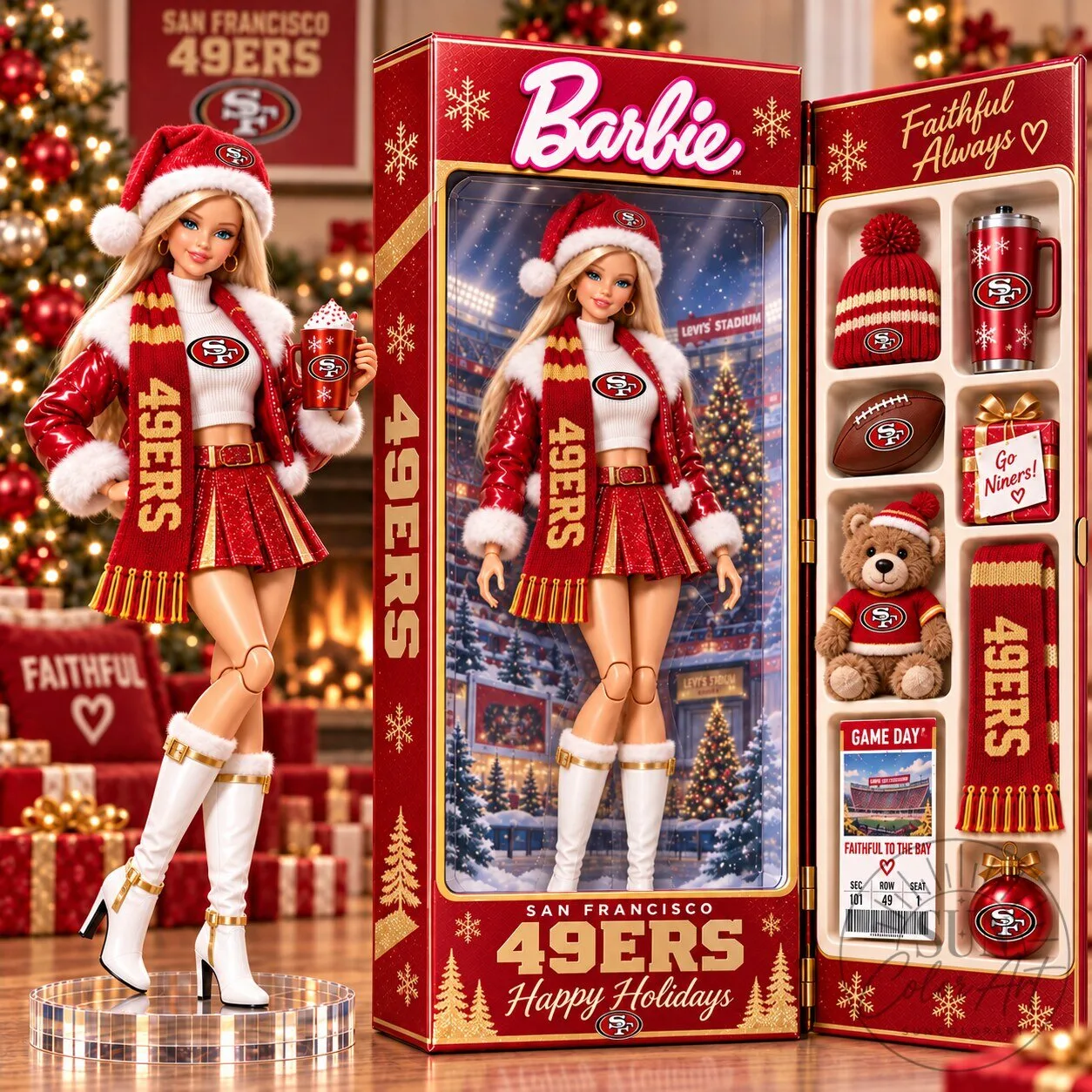 San Francisco 49ers Barbie Holiday Doll