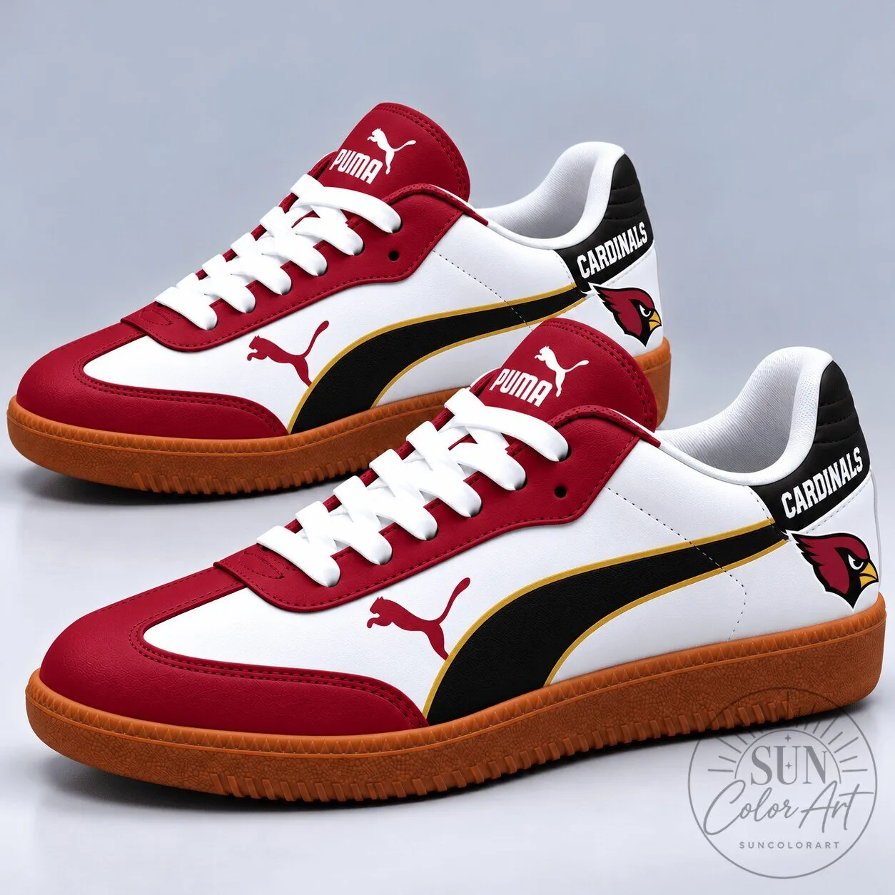 Arizona Cardinals Football Team Logo White and Red Sneakers 5 Arizona Cardinals Football Team Logo White and Red Sneakers