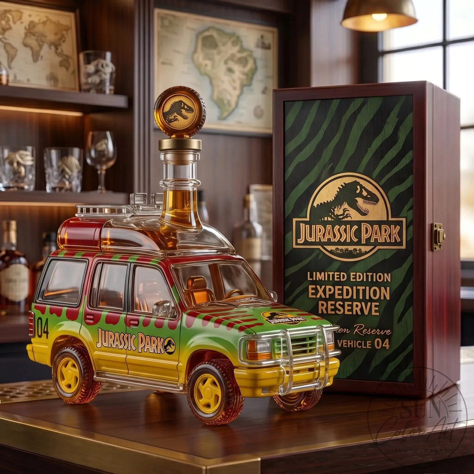 Jurassic Park Limited Edition Expedition Reserve Vehicle 04 Whiskey Decanter