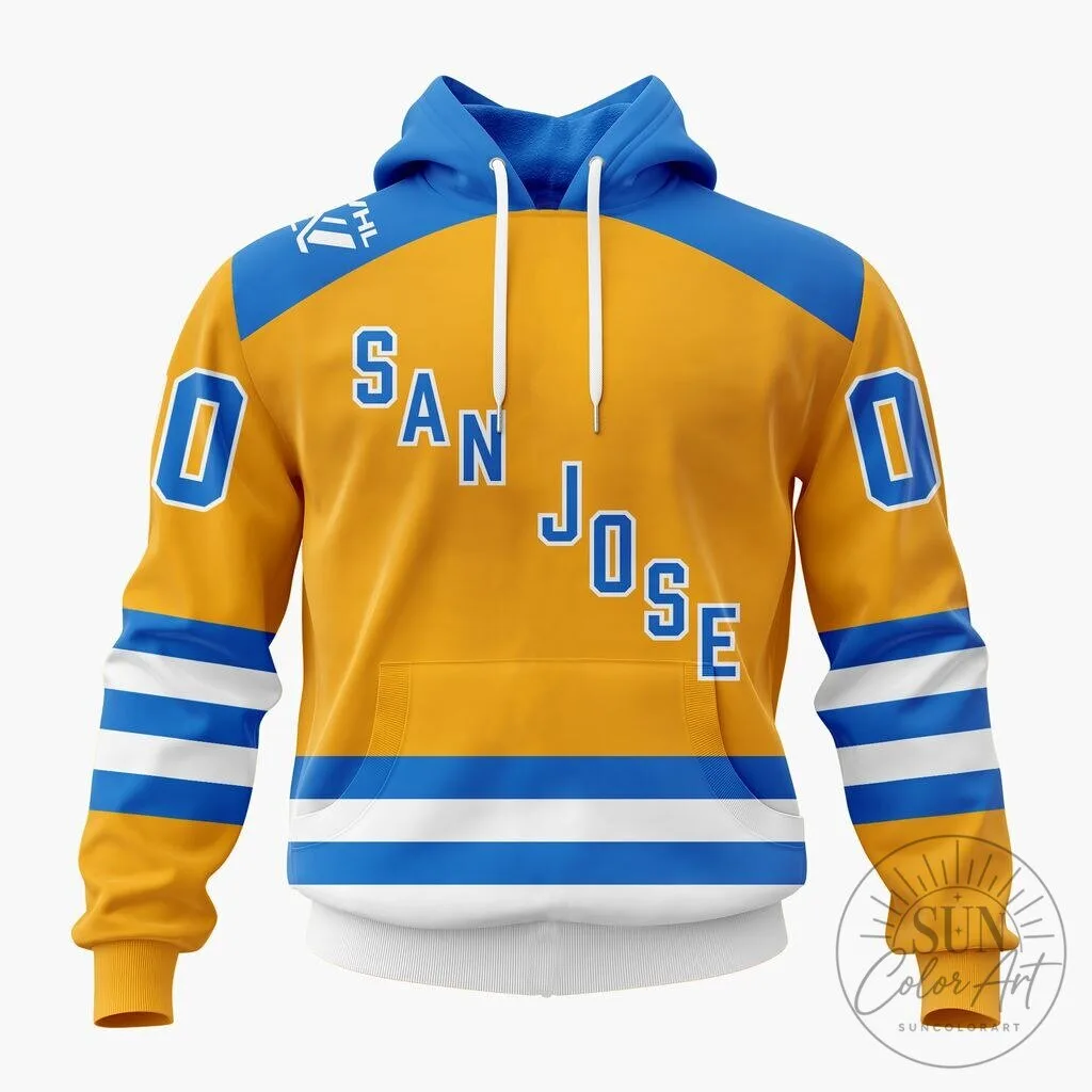 San Jose Professional Women's Hockey League Personalized Gold Hoodie