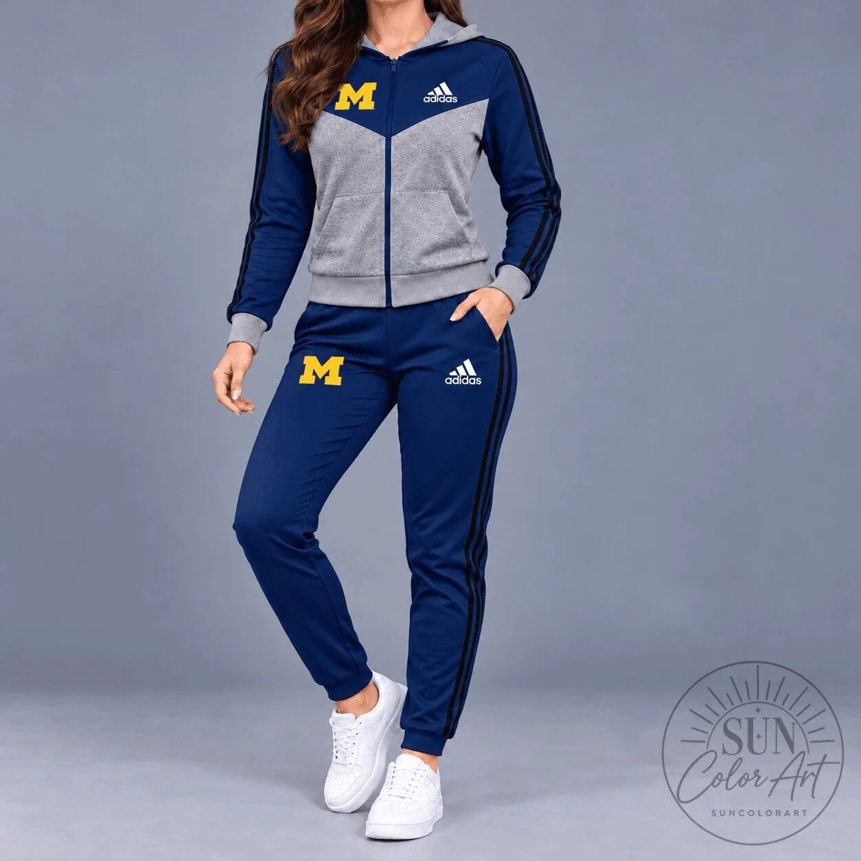 Michigan Wolverines NCAA Classic Heritage Full Zip Hoodie Tracksuit for Women 2 Michigan Wolverines NCAA Classic Heritage Full Zip Hoodie Tracksuit for Women