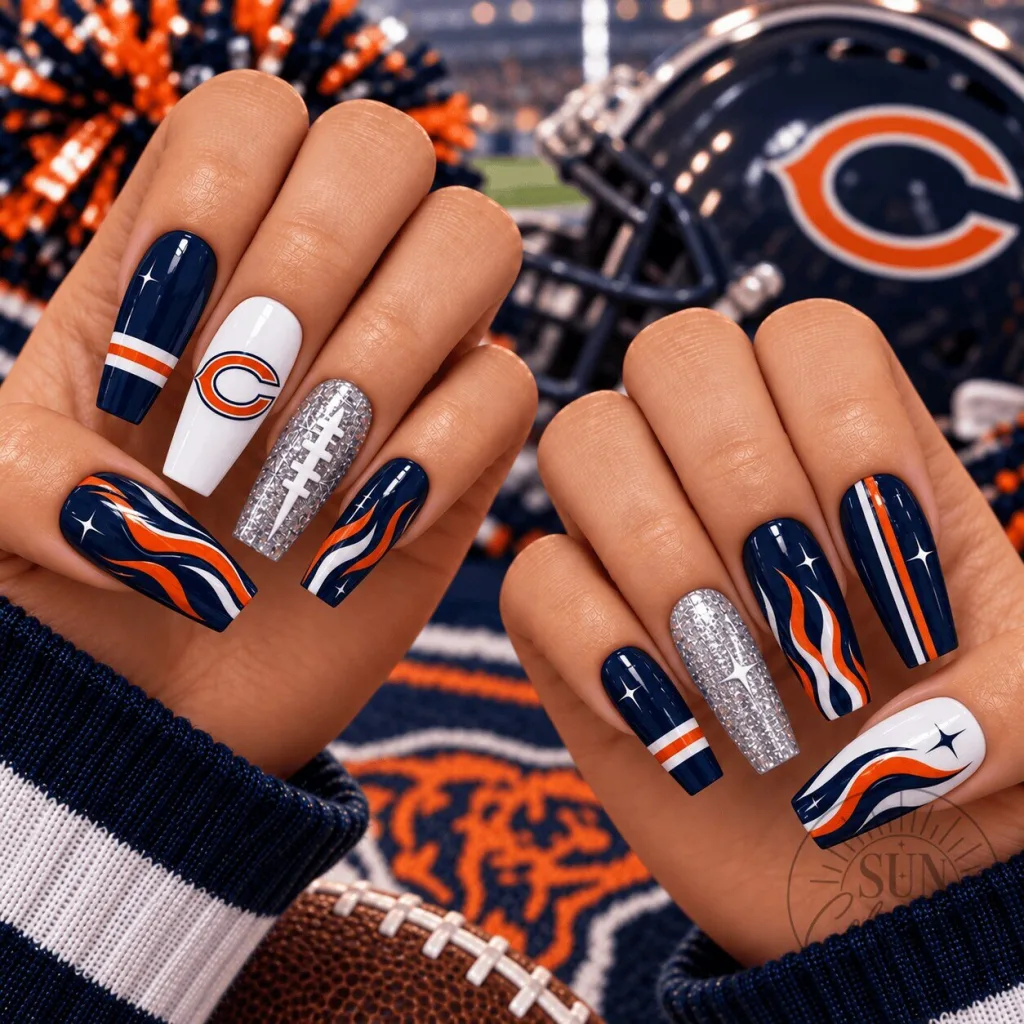 Chicago Bears National Football League Game Day Press-On Nails Set Chicago Bears National Football League Game Day Press-On Nails Set