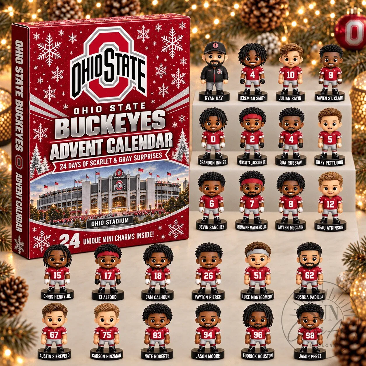 Ohio State Buckeyes Football Team 24 Day Advent Calendar with Mini Charms